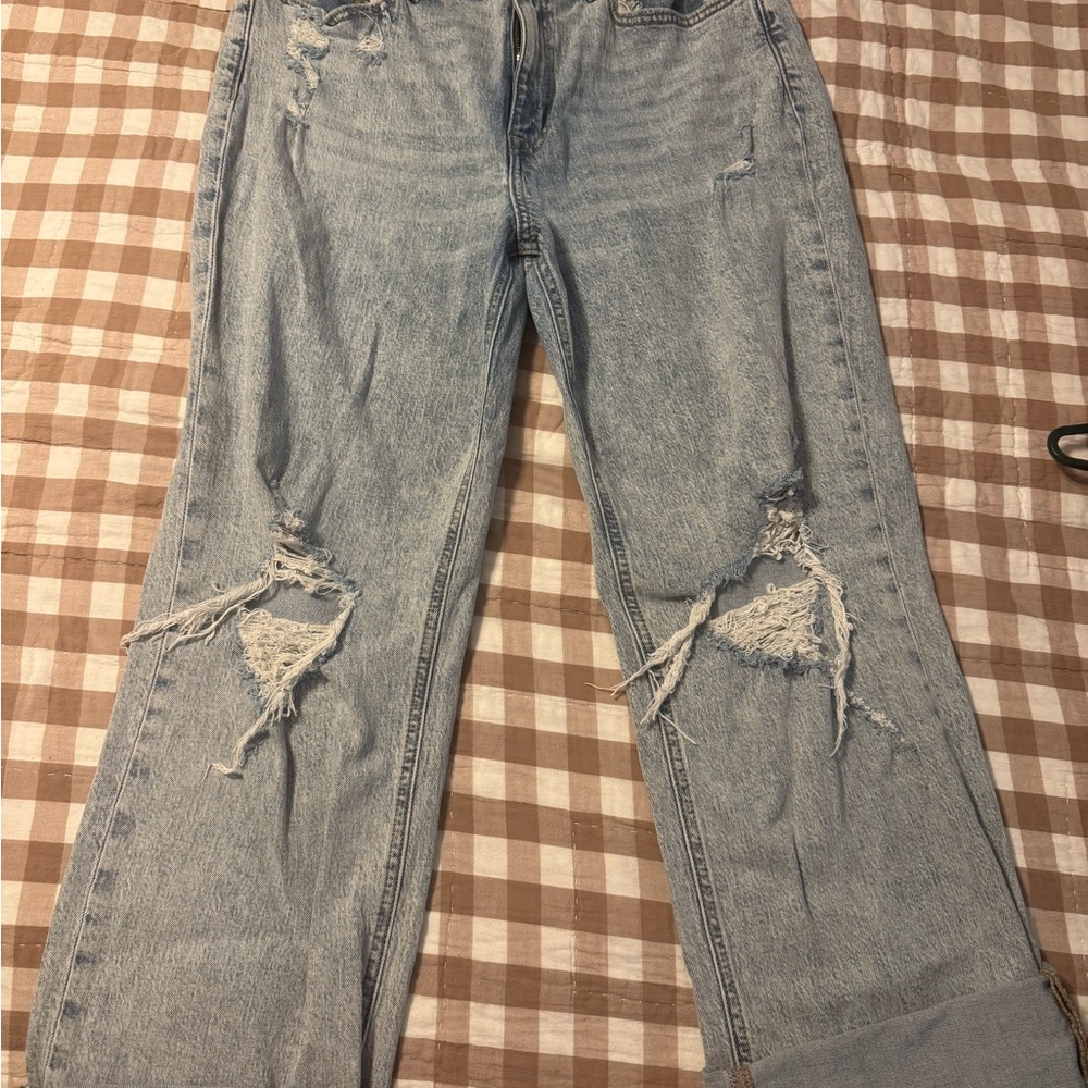 Eunina Light Blue Distressed Boyfriend Jeans